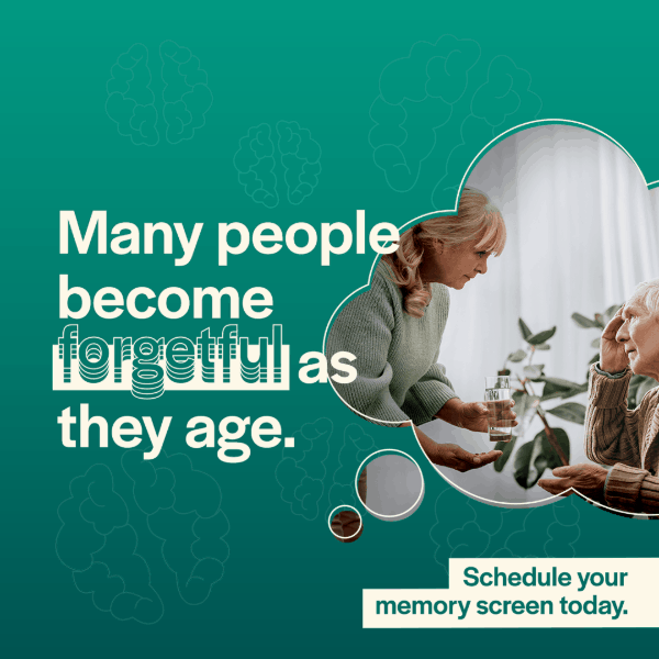 Many people become forgetful as they age. Older couple taking, free memory screen, clinical research